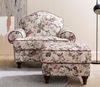 Sessel Elita in creme Landhaus Blumen Set inkl. Hocker Bild 2