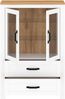 Vitrine Lanzette Highboard 93x40x140cm Alaska weiß matt Wildeiche Gold Bild 5