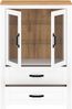 Vitrine Lanzette Highboard 93x40x140cm Alaska weiß matt Wildeiche Gold Bild 4
