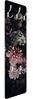 Bilderdepot24 Garderobenpaneel schwarz Blumen Floral Kunst Retro Vintage Blumen mit Nebel auf Schwarz (ausgefallenes Flur Wandpaneel mit Garderobenhaken Kleiderhaken hängend), moderne Wandgarderobe - Flurgarderobe im schmalen Hakenpaneel Design Bild 5