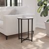 Flash Furniture Beistelltisch Wohnzimmer weiß marmor matt schwarz Bild 2