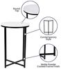 Flash Furniture Beistelltisch Wohnzimmer weiß marmor matt schwarz Bild 4