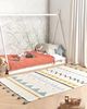 Kinderteppich Baumwolle beige grün 140 x 200 cm geometrisches Muster Kurzflor ZAYSAN Bild 2