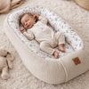 Babynestchen Neugeborene – Nestchen Baby aus Waffel Baumwolle & Baumwollstoff – Babynest für Babybett & Kinderbett – Baby Kokon Tragbar – OEKO-TEX zertifiziert – Zubehör für Babybett - Zweige und Sand Bild 2