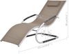 Sonnenliege mit Auflage Aluminium und Textilene Taupe Bild 2