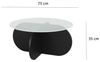 Hanah Home Stylish Black Coffee Table, 75 x 75 x 35 cm | 100% Tempered Glass Top, 100% Melamine Coated Particle Board Frame | Durable PVC Strapping, Modern Design Bild 3