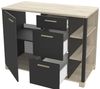 Demeyere Unterschrank 1 Po/3T L120 Werkstatt, Holzwerkstoff, Eiche Kronberg und Mattschwarz, 1 200 x 600 x 924MM Bild 4