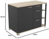 Demeyere Unterschrank 1 Po/3T L120 Werkstatt, Holzwerkstoff, Eiche Kronberg und Mattschwarz, 1 200 x 600 x 924MM Bild 3