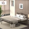 HOMCOM Bettgestell für Matratze 200 x 140 cm (Doppelbettrahmen, 1-tlg, Bettrahmen aus Metall), für Schlafzimmer, Schwarz Bild 2