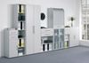 Flügeltürenschrank mit Standfüßen, 80x42x216cm, Lichtgrau Bild 2