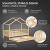ML-DESIGN Spielbett Hausbett Kinderbett inkl. 2 Schubladen, Lattenrost und Rausfallschutz, Abenteuerbett 80x160cm mit Matratze Himmelbett Kiefer Jugendbett Natur Bild 5