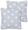 Kissen 2er Set Herzmotiv GAZANIA Baumwolle 45 x 45 cm Hellgrau Bild 1