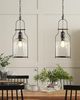 'Bashilo' Hängeleuchte Schwarz aus Eisen und Glas Glockenförmige Lampenschirme mit Kette für Esszimmer Wohnzimmer Salon Industrie Look Modernes Design Bild 2