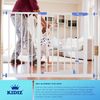 KIDIZ® Absperrgitter zum Klemmen mit Katzenklappe, Türschutzgitter, Autoclose Kinder Treppengitter ohne Bohren | 90° Stopp Schutz, schwenkbar, Treppenschutzgitter Blau, 102-108 cm Bild 4
