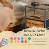 FurnitureR Set von 2 Nachttisch mit LED Ladefunktion, 2 AC Ports. 2 USB Ports Nachttische, Beistelltisch mit 2 Schubladen. Endtische für Wohnzimmer, Schlafzimmer, Vintage Braun,40 * 30 * 60cm Bild 5