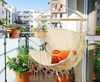 Hängesessel Ibiza Fransen Hängestuhl Beige Natur Boho Style Hippie Outdoor Camping Bild 2