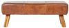LebensWohnArt Sitzbank Leder Bank MAXI-L Cognac ca. L120cm Teak Bild 5