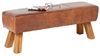 LebensWohnArt Sitzbank Leder Bank MAXI-L Cognac ca. L120cm Teak Bild 3