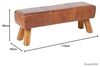LebensWohnArt Sitzbank Leder Bank MAXI-L Cognac ca. L120cm Teak Bild 2