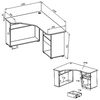 BC 3155 Eckschreibtisch in Schwarz - Moderner Bürotisch Computertisch mit großer Arbeitsfläche und viel Stauraum - 150 x 74 x 50 cm (B/H/T) Bild 3