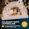Monzana Schwibbogen Schneeflocken Holz Weiß LED Beleuchtet Weihnachten Deko Weihnachtsbogen Lichterbogen Bild 3