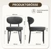 COLAMY Esszimmerstühle 2er Set mit 10 cm Sitzpolster – Moderne Polsterstühle aus kuscheligem Teddy-Stoff, mit robustem Metallgestell – Für Küche & Wohnbereich, Grau Bild 2
