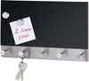Magnettafel mit Haken und Magneten, Glasoberfläche, schwarz, 30x19 cm, WENKO Bild 2