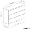 Furnify Kommode Schöne moderne Kommode 120 cm mit 6 Schubladen in Weiß Bild 3
