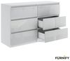 Furnify Kommode Schöne moderne Kommode 120 cm mit 6 Schubladen in Weiß Bild 5