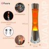Fisura - Lavalampe orange. Silberner Chromsockel, orangefarbene Flüssigkeit und orangefarbene Lava. Lavalampe mit ersatzbirne. 11 x 11 x 39,5 Zentimeter Bild 2