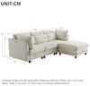 Ball & Cast L-förmiges Eckcouch mit Schlaffunktion, 3-Sitzer Sofa mit Polsterhocker aus Leinenstoff für das Wohnzimmer Wohnung Villa, 220 x 81 x 83 (BxHxT), Beige Bild 2