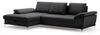 Cavadore Eckcouch Castiel mit Federkern / Ecksofa mit großem Longchair, Sitztiefenverstellung und mattschwarzen Metallfüßen / 301 x 89 x 176 / Echtleder, Schwarz Bild 4