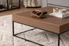 Hanah Home Stylish Walnut Coffee Table, 90 x 90 x 37 cm | 100% Melamine Coated Chipboard with Metal Legs | Perfect for Modern Living Rooms & Cozy Spaces Bild 4