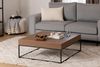 Hanah Home Stylish Walnut Coffee Table, 90 x 90 x 37 cm | 100% Melamine Coated Chipboard with Metal Legs | Perfect for Modern Living Rooms & Cozy Spaces Bild 3