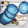 MamboCat Frühstücksteller Marina 6er Set Kuchenteller Porzellan 6 Pers blaue Dessert-Teller Bild 3