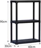 Dmora - Anversa Outdoor-Garderobe, Outdoor-Regal, Mehrzweck-Balkongarderobe mit 1 Regal, 100 % Made in Italy, 60x30h90 cm, Anthrazit Bild 2