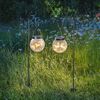 Solar Steckleuchte Hängeleuchte für außen SMART GLOBE | 2er Set Crackle Balls Dekoleuchte Bruchglas-Kugel | Leuchtsticks Stecklichter | AKKU IP44 wetterfest 102314 Bild 2