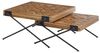 AKONI Beistelltisch 2er Set, Teak-Holz recycelt - Hochwertiges Couchtisch Set mit filigranem Metallgestell - 80 x 43 x 80 cm (B/H/T) Bild 4