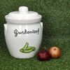 Gurkentopf Gürki 3 Ltr Porzellan weiß Gurkenmotiv Gärtopf Sauerkrauttopf Rumtopf Bild 3