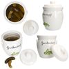 Gurkentopf Gürki 3 Ltr Porzellan weiß Gurkenmotiv Gärtopf Sauerkrauttopf Rumtopf Bild 4