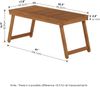 Furinno DALAM Patio-Tisch, klappbarer Outdoor-Beistelltisch mit Latten-Tischplatte, Couchtisch, für Innenbereich, Balkon, Terrasse, Garten, Veranda, Natur Bild 3