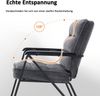 M MCombo Grau Relaxsessel, bequemer Polstersessel, moderner Wohnzimmerstuhl, Fernsehsessel, Samt, 4750-1 (ohne Hocker) Bild 5