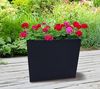 Spetebo Blumenkasten XL Pflanzkasten anthrazit Rattan Optik 57 x 49 cm (Packung, 1 St, bestehend aus 1 Blumenkübel mit Pflanzschale) Bild 5
