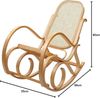 Schaukelstuhl M41, Schwingsessel Fernsehsessel, Massiv-Holz Rattan, FSC®-zertifiziert ~ Eiche-Optik Bild 3
