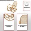 Schaukelstuhl M41, Schwingsessel Fernsehsessel, Massiv-Holz Rattan, FSC®-zertifiziert ~ Eiche-Optik Bild 4