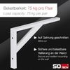 SO-TECH® Wandregalhalter Schwerlastkonsole Schwerlastwinkel Regalwinkel Wandkonsole, Spar-Set 2-tlg, Stahl, Tragkraft 75 kg / Paar, 295 x 215 mm weiß Bild 4