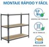 Simonrack Schwerlastregal, Lagerregal, 90 x 110 x 40 cm, Metallregal, Kellerregal, Biegestelle 200 kg, 3 Holzfachböden, Verzinkt/Holz - Maderclick Bild 5