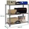 Simonrack Schwerlastregal, Lagerregal, 90 x 110 x 40 cm, Metallregal, Kellerregal, Biegestelle 200 kg, 3 Holzfachböden, Verzinkt/Holz - Maderclick Bild 2