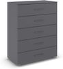 rauch Aditio Box, Kommode, 5 Schubladen, mit Softclose-Funktion, Farbe Grau metallic, BxHxT 80x100x43cm
