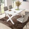Skraut Home | Ausziehbarertisch | Multifunktionaler ausziehbarer | 140 | Für 6 Gäste | Massivholz Beine | Moderner Stil | Weiß Bild 2